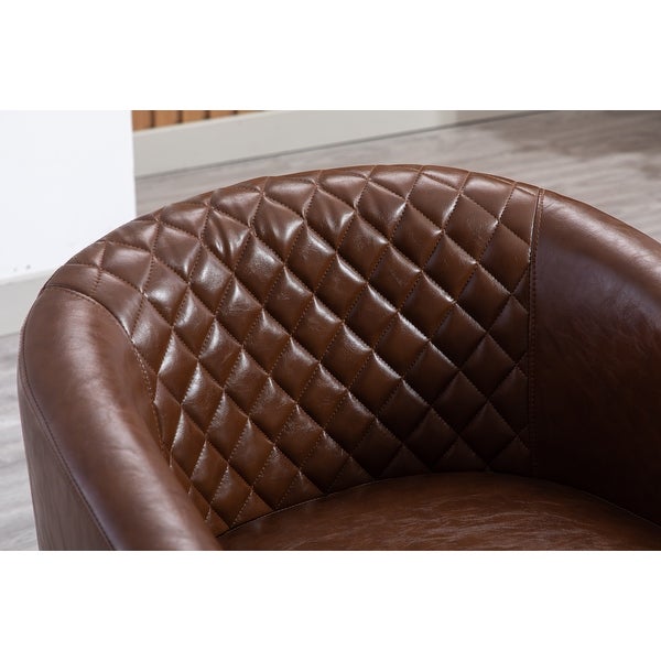 Swivel Barrel chair living room chair with nailheads and Metal base