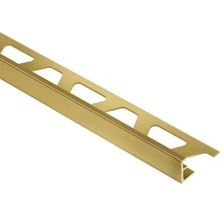 Schluter Systems Schiene Solid Brass 516 in. x 8 ft. 2-12 in. Metal L-Angle Tile Edging Trim M80