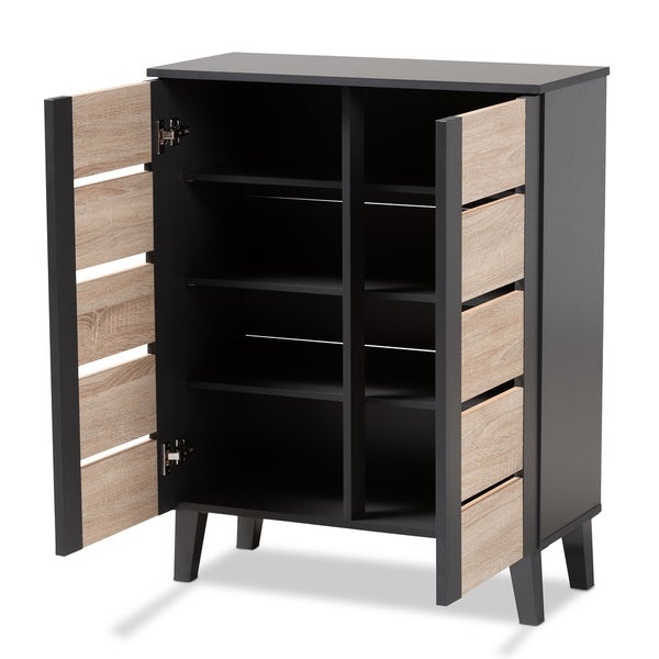 Modern and Contemporary Two-Tone 2-Door Shoe Storage Cabinet - - 27147072