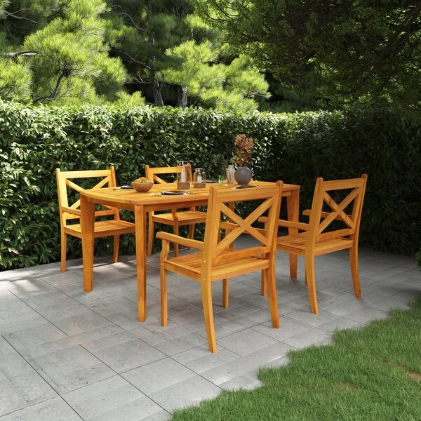 vidaXL 3/5/7/9 Piece Patio Dining Set Solid Wood Acacia