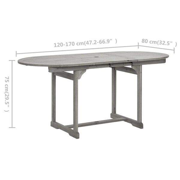 vidaXL Outdoor Dining Table Extendable Garden Patio Table Solid Wood Acacia