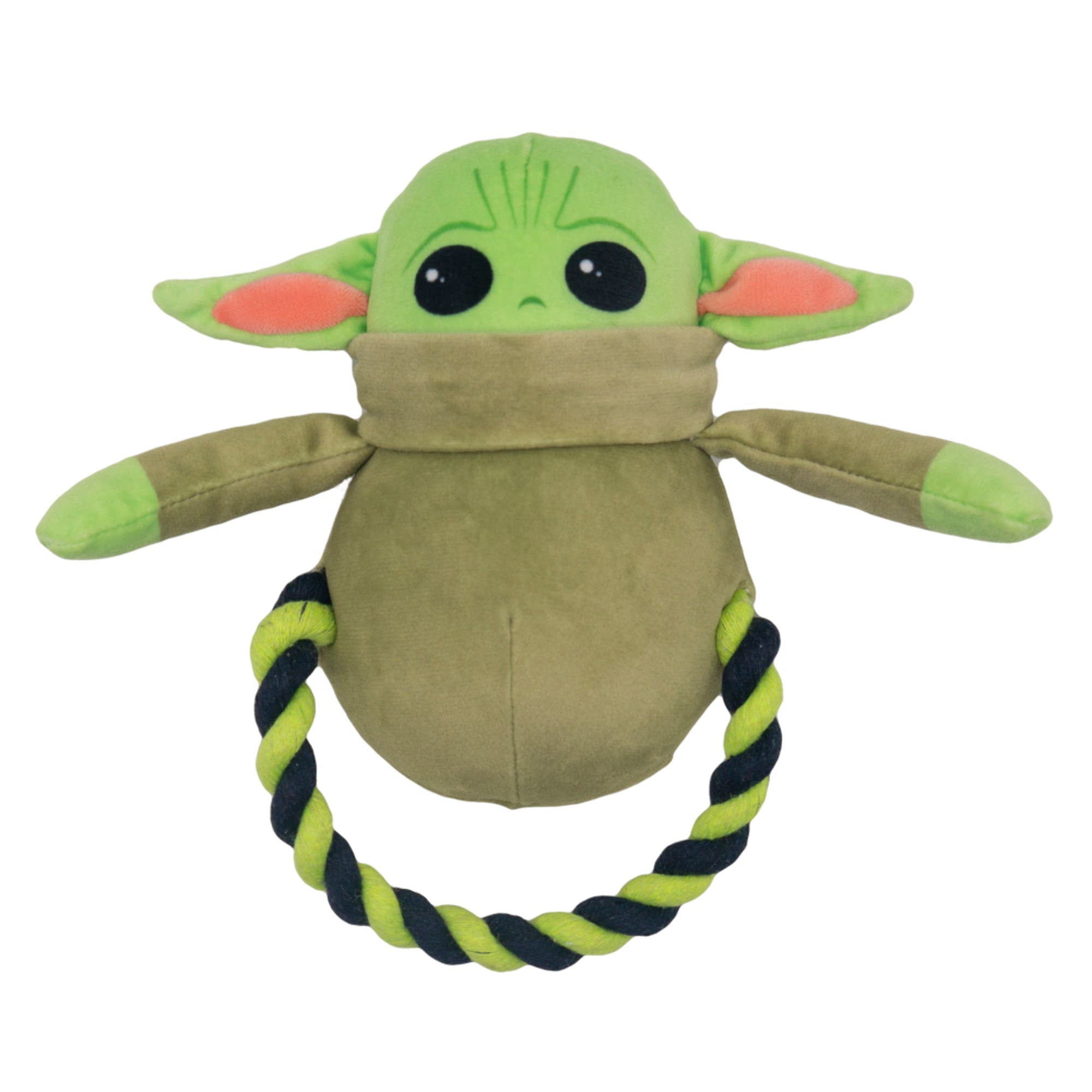 Buckle-Down Green/Black Star Wars The Child Plush and Round Rope Dog Toy， Small