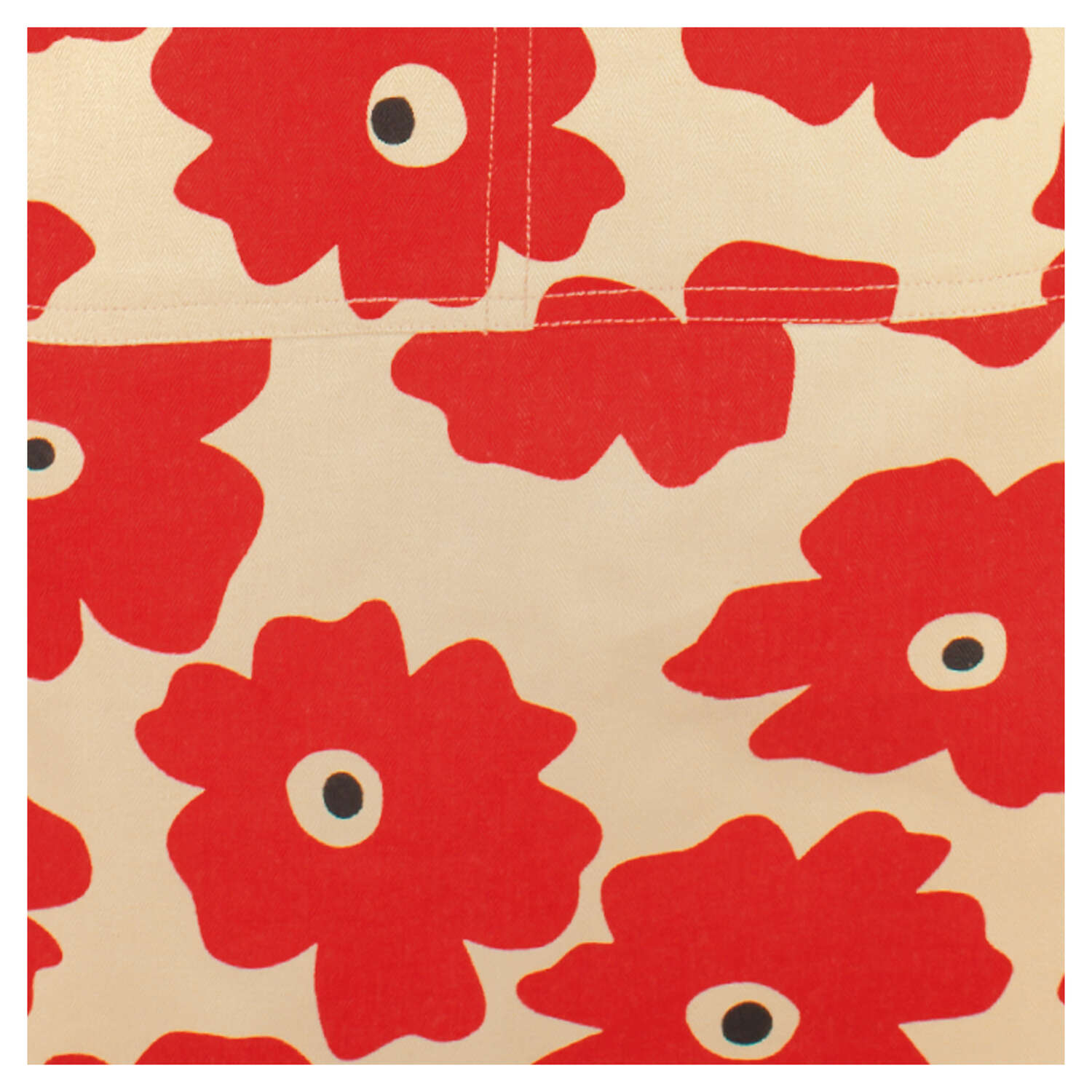 Mu Kitchen Red Cotton Poppy Bibb Apron