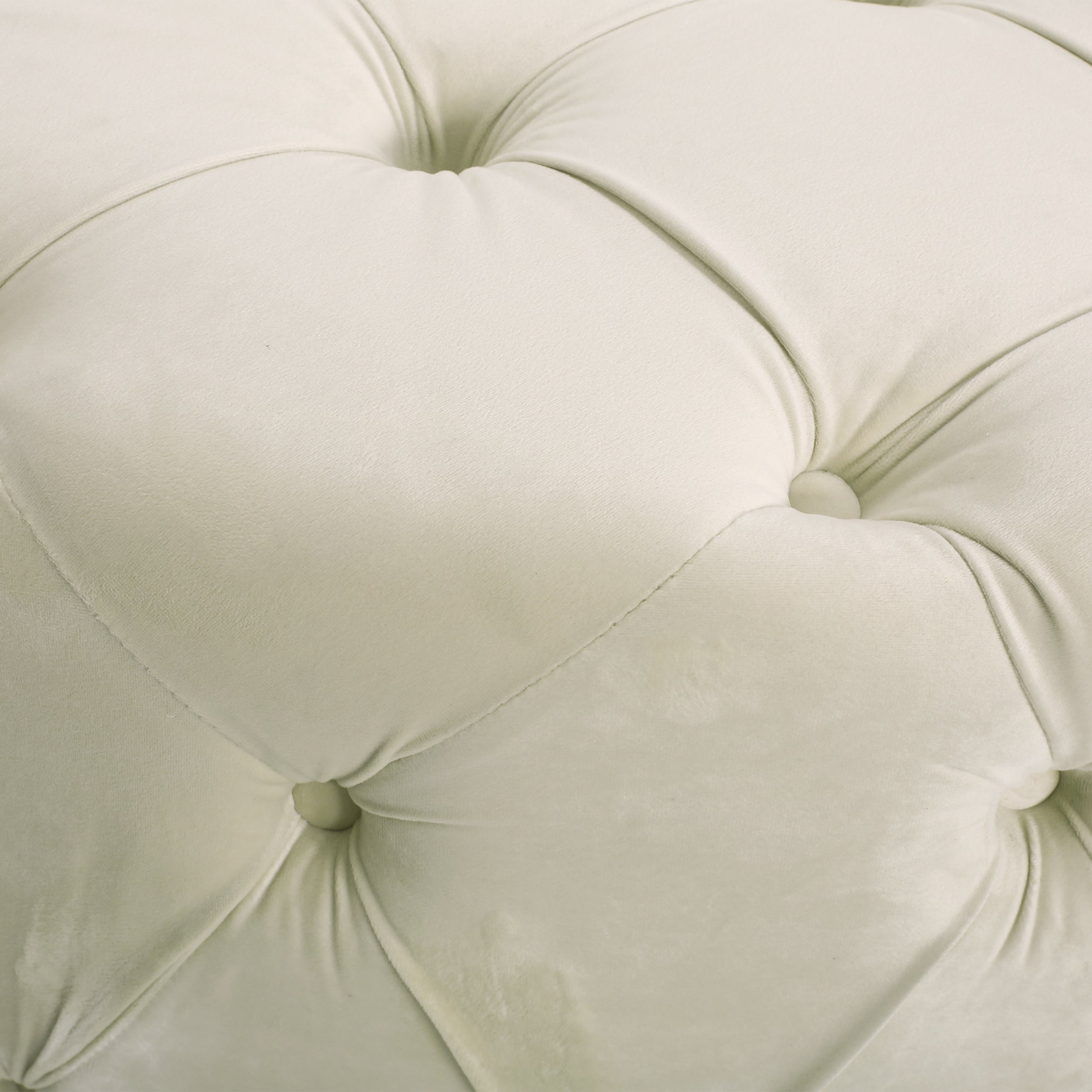 Kaung Modern Glam Round Tufted Velvet Ottoman Coffee Table