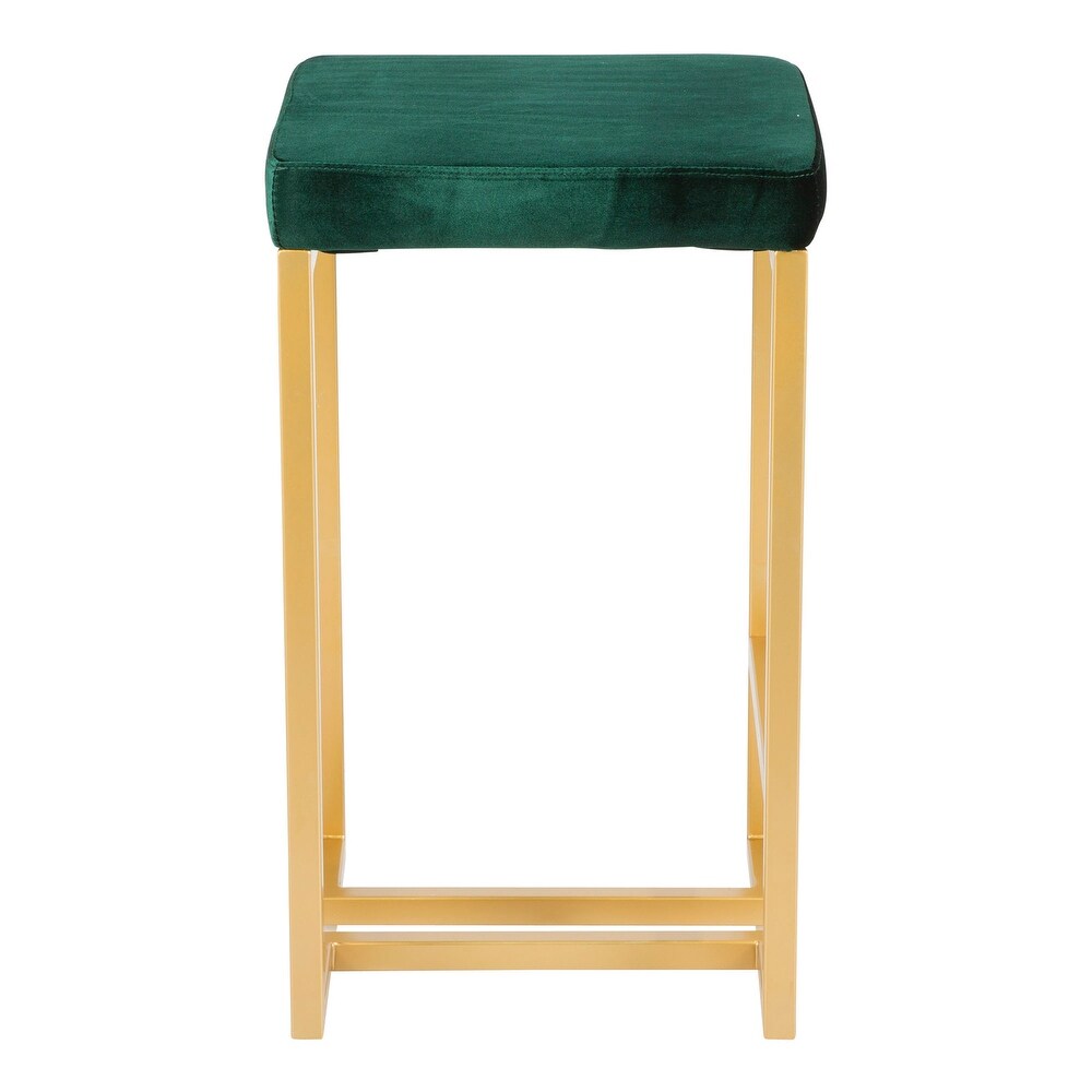 Midas Contemporary Glam Upholstered Counter Stool (Set of 2)   N/A