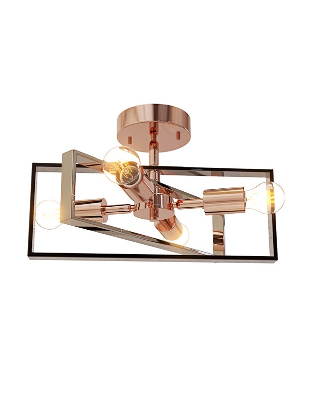 Nextop 15 Inch 4 light Rose Gold Semi Flush Mount Ceiling Light