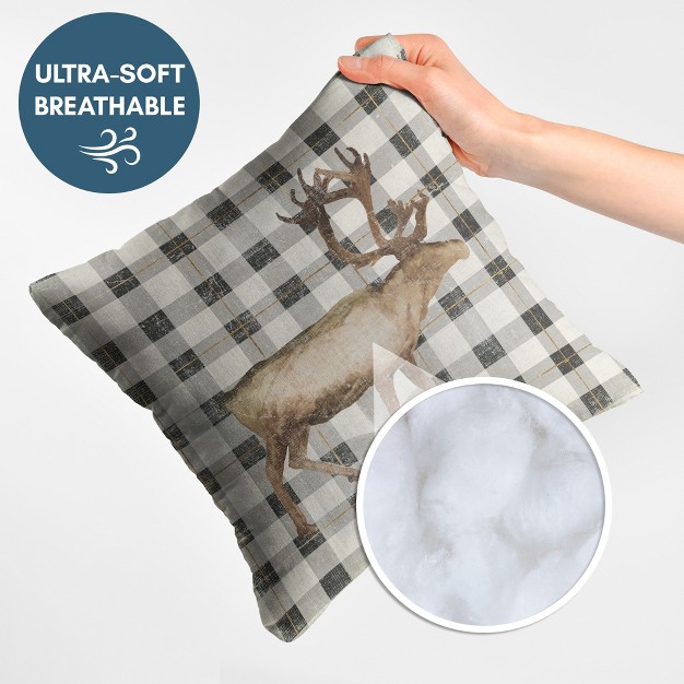 Santas Deer Ii By Pi Holiday Collection Minimalist Throw Pillow