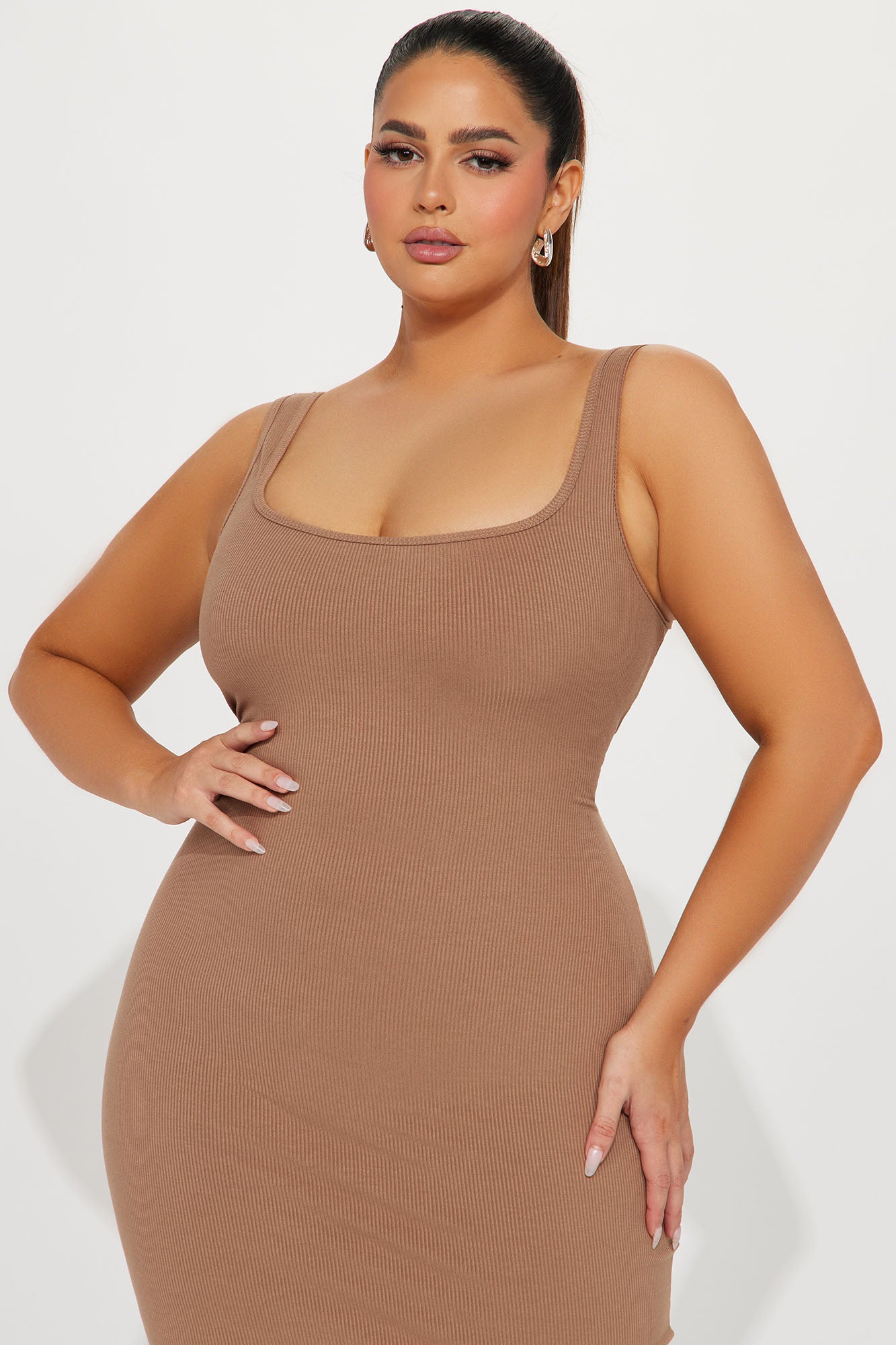 Audrey Shapewear Midi Dress - Mocha