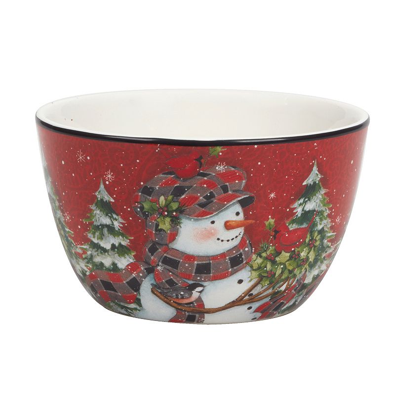 Certified International Christmas Lodge Snowman 4-pc. Ice Cream Bowl Set