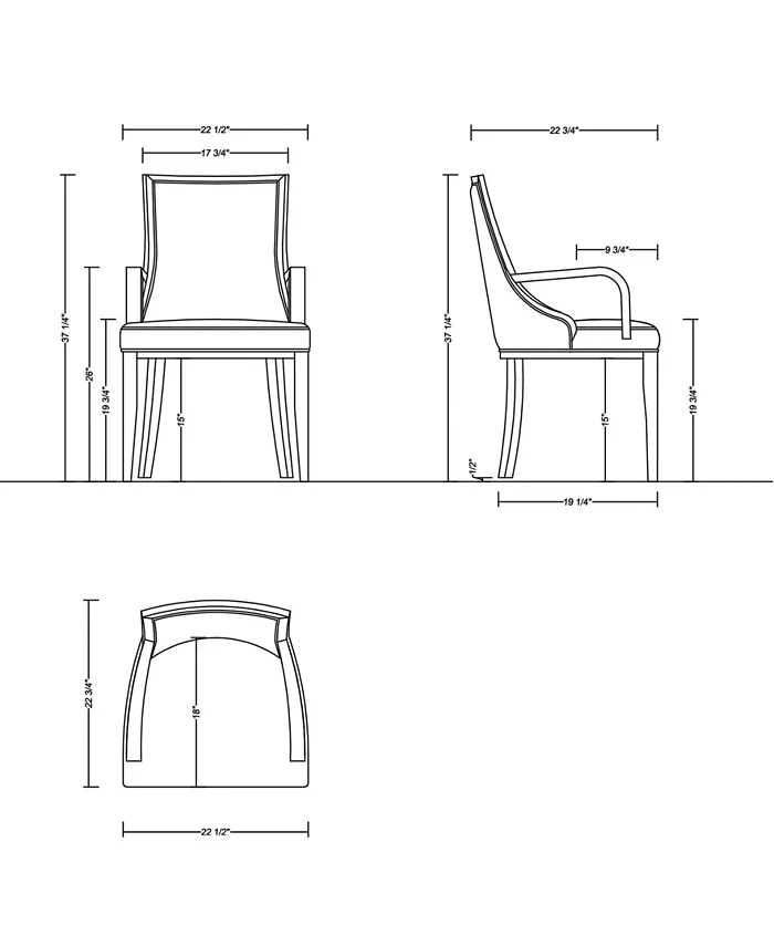 Manhattan Comfort Grand Beech Wood Upholstered Dining Armchair