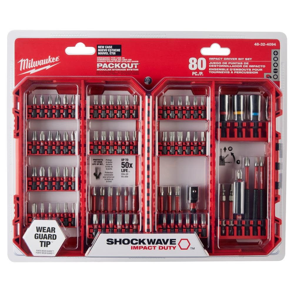 Milwaukee SHOCKWAVE Impact Duty Driver Bit Set 80pc 48-32-4094 from Milwaukee