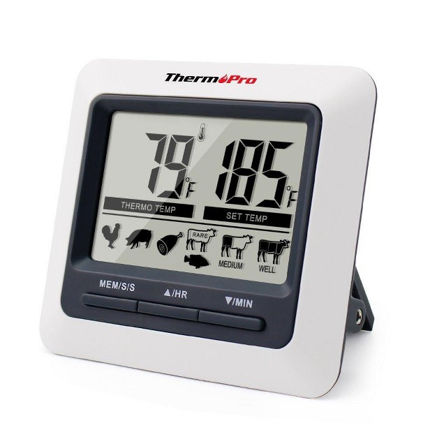 Thermopro Tp 04 Large Lcd Kitchen Digital Cooking Meat Thermometer For Bbq Grill Oven Smoker