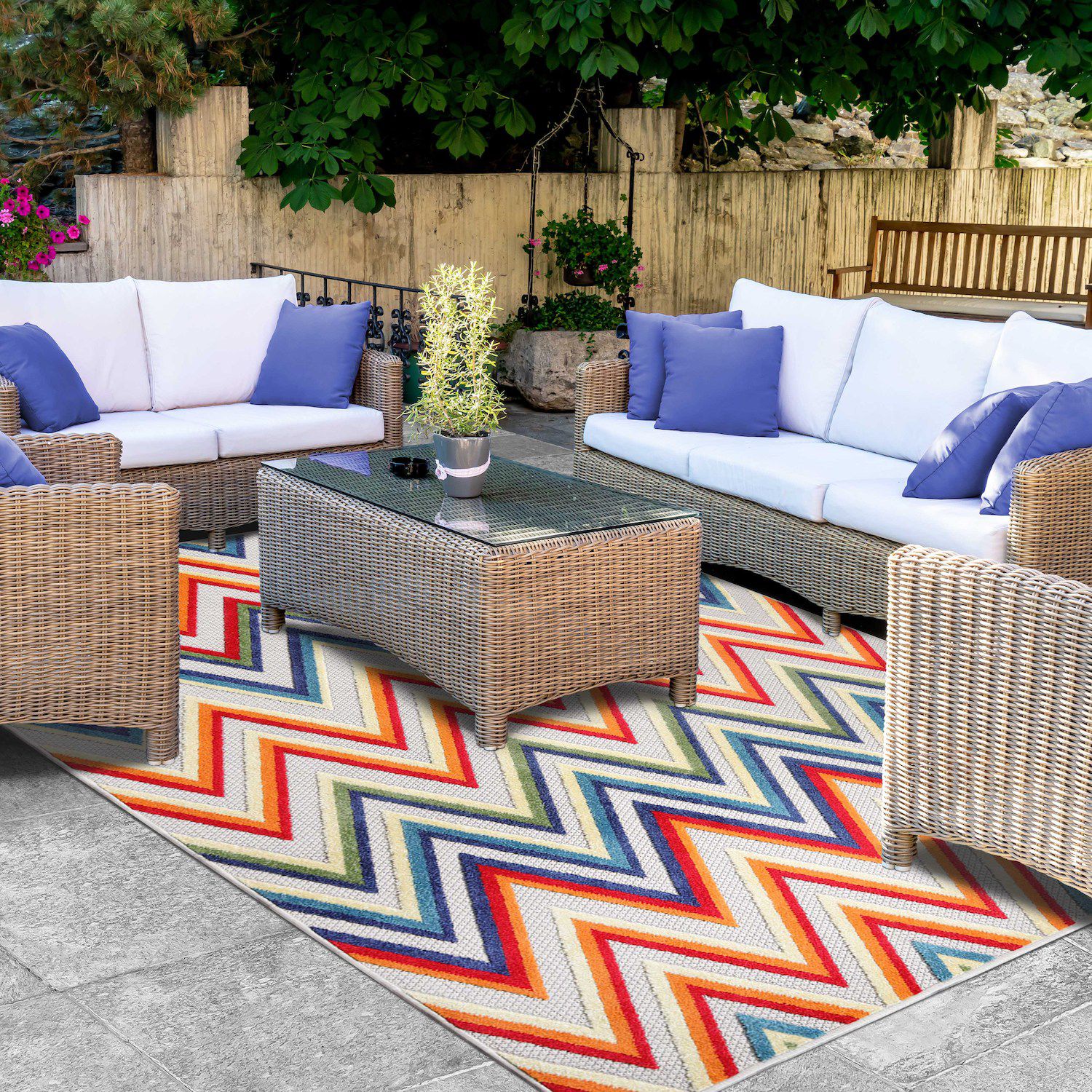 Superior Modern Zigzag Indoor/ Outdoor Area Rug