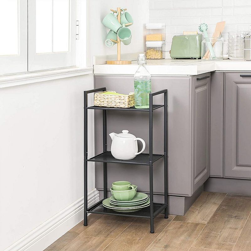 Bathroom Shelf， 3-tier Storage Rack， Industrial Style Extendable Plant Stand With Adjustable Shelf