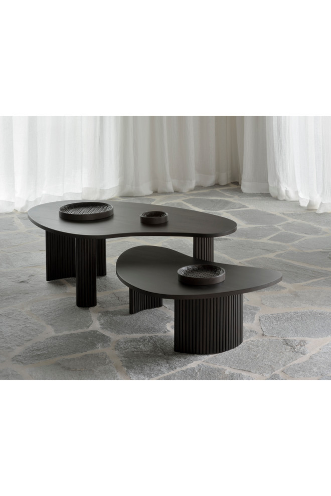 Varnished Mahogany Coffee Table  OROA Boomerang   Transitional   Coffee Tables   by Oroa   Distinctive Furniture  Houzz