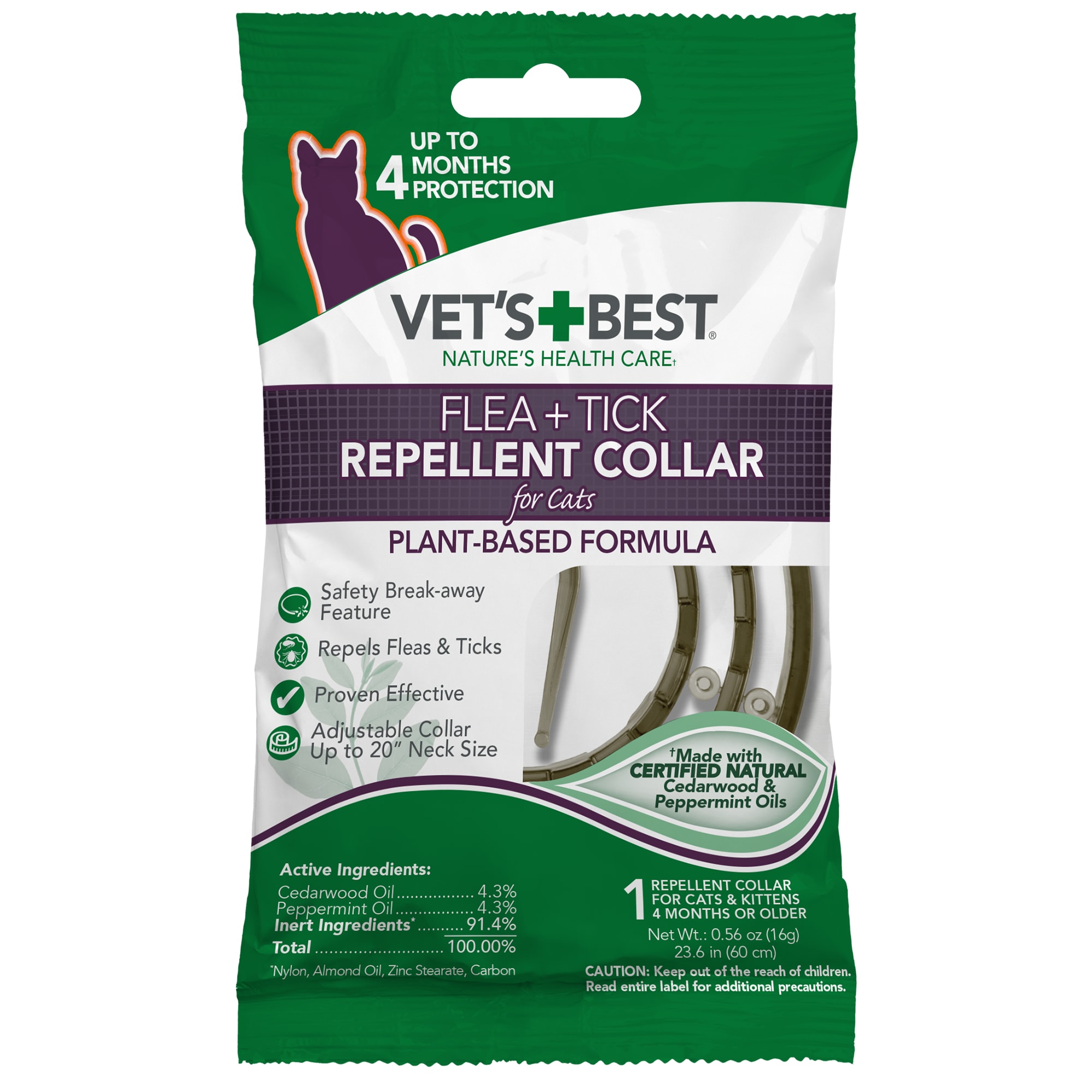 Vets Best Flea  Tick Repellent Collar for Cats