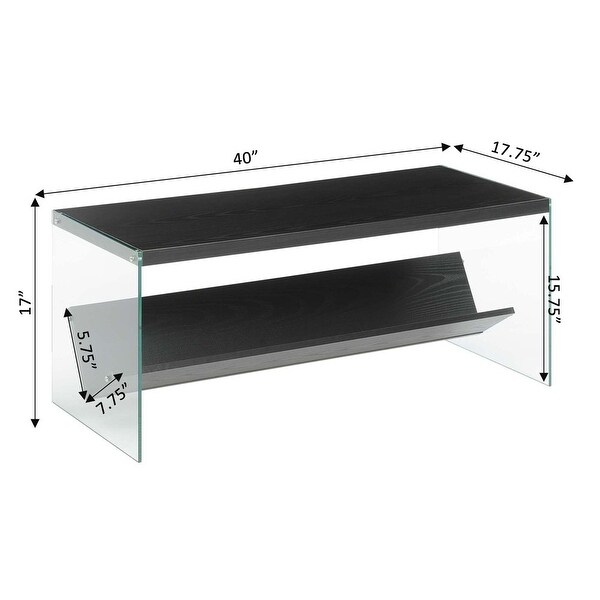 SoHo Coffee Table with Shelf， Black