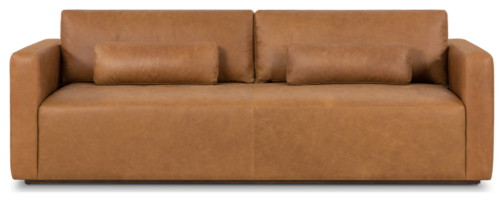 Poly and Bark Dema 90 quotLeather Sofa  Saddle Tan   Contemporary   Sofas   by Edgemod Furniture  Houzz