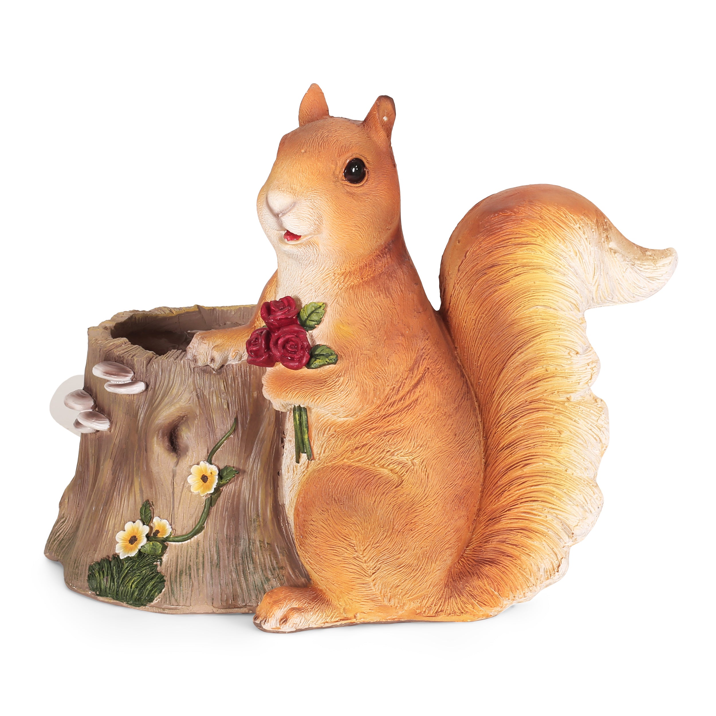 Wallen Outdoor Decorative Squirrel Planter, Brown