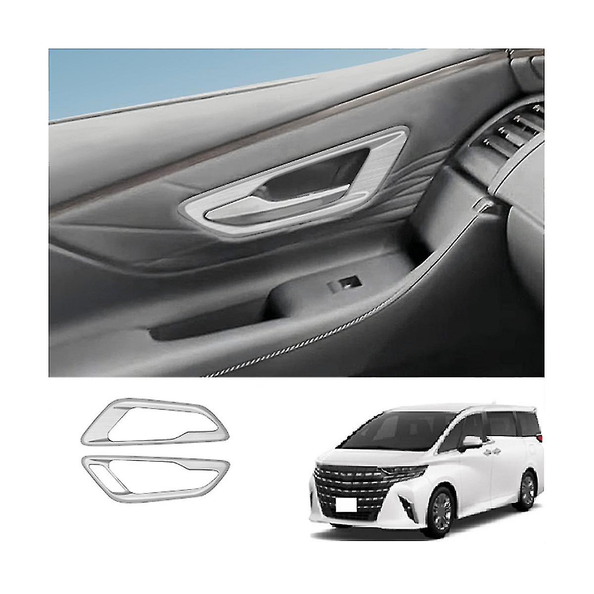 For Alphard 40 Series 2023+ Inner Door Bowl Panel Inside Handle Protector Cover Interior Accessories Silver Rhd