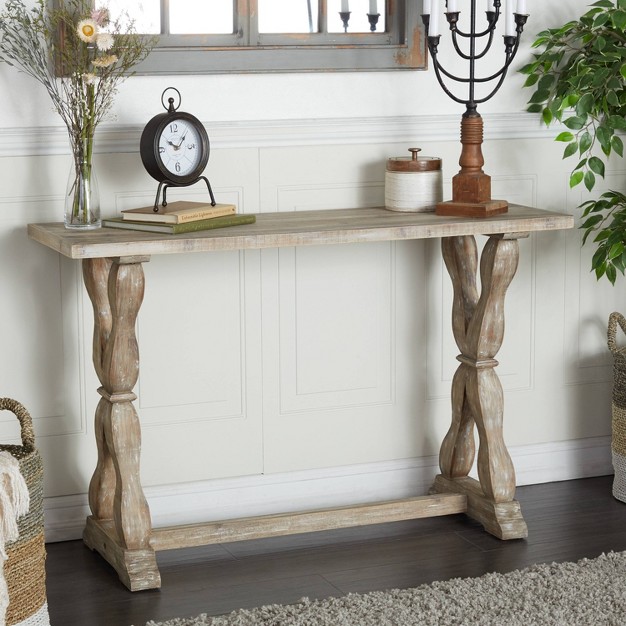 Distressed Farmhouse Wood Console Table Brown Olivia amp May