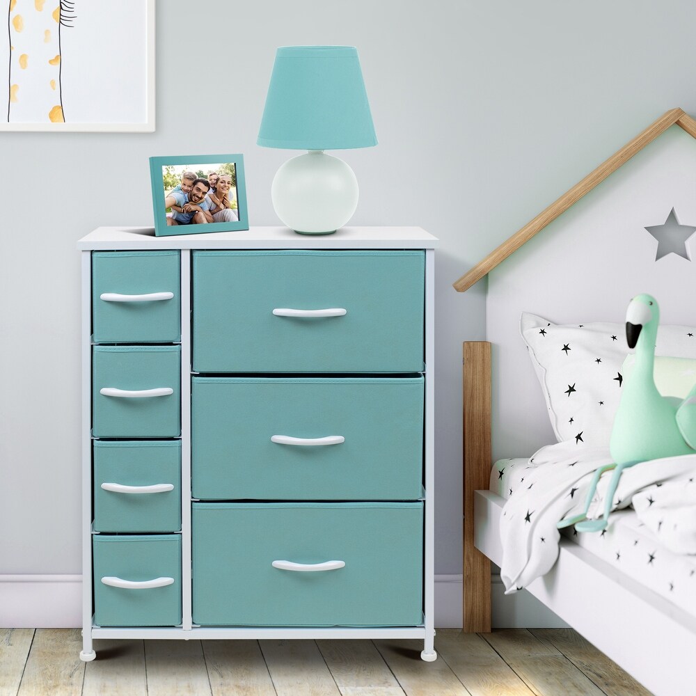 Dresser w/ 7 Drawers  Furniture Storage   Chest Tower for Bedroom