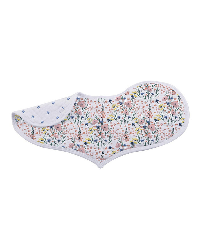 Newcastle Classics Wildflowers 100% Cotton 2 Pack Heart Snap Bibs