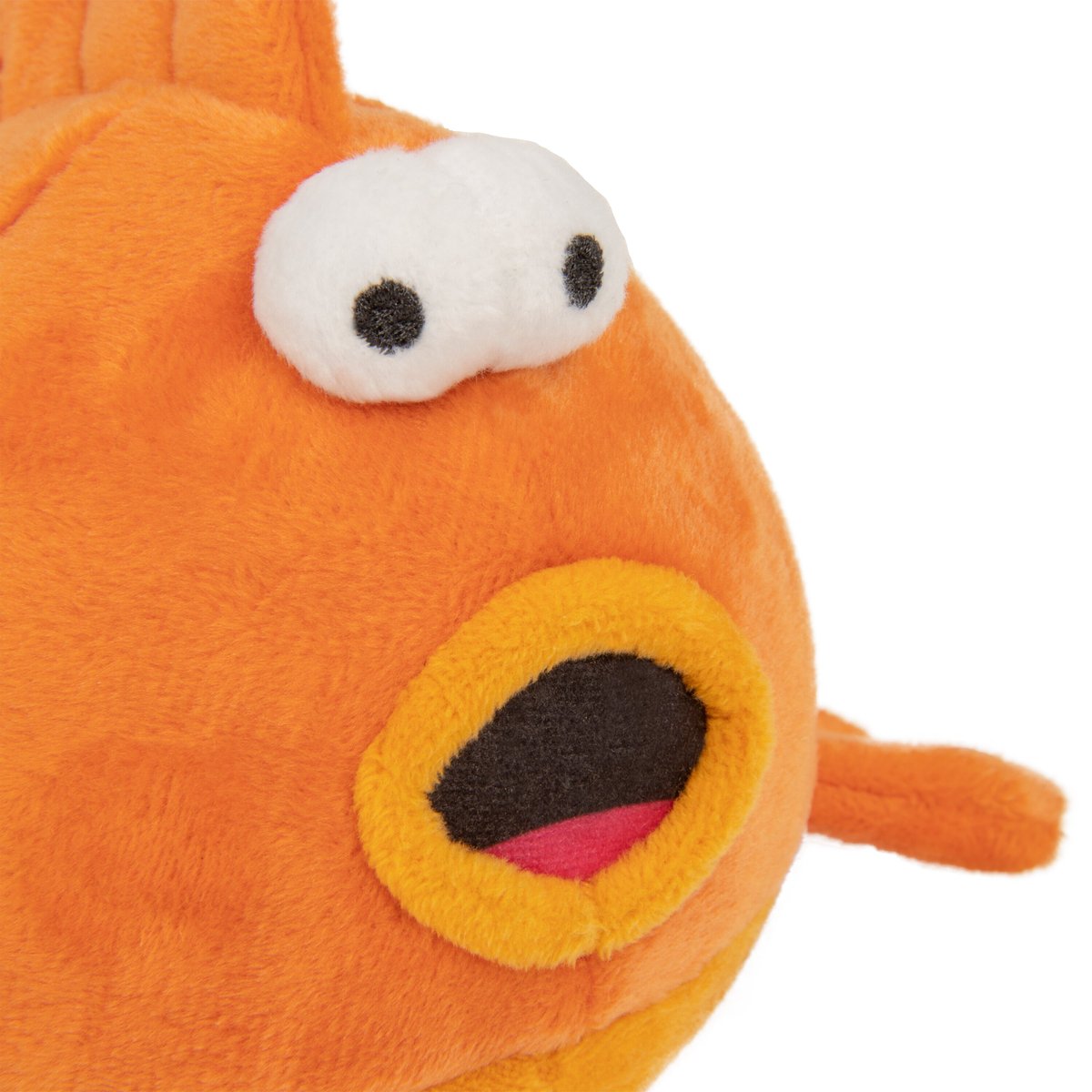 goDog Action Plush  Gold Fish Animated Squeaker Dog Toy， Orange Medium