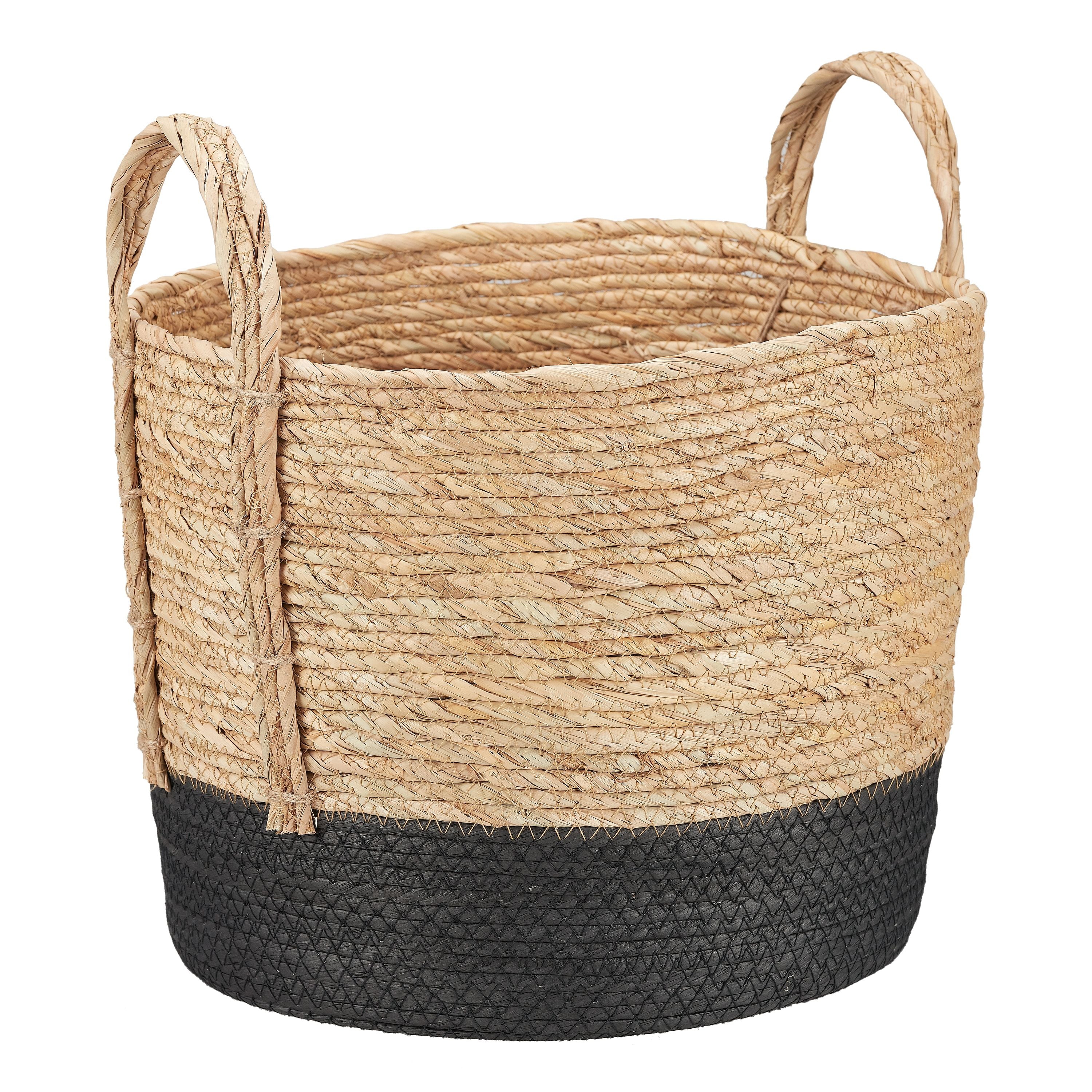 Mainstays Seagrass & Paper Rope Baskets, Set of 2, Small and Medium, Storage