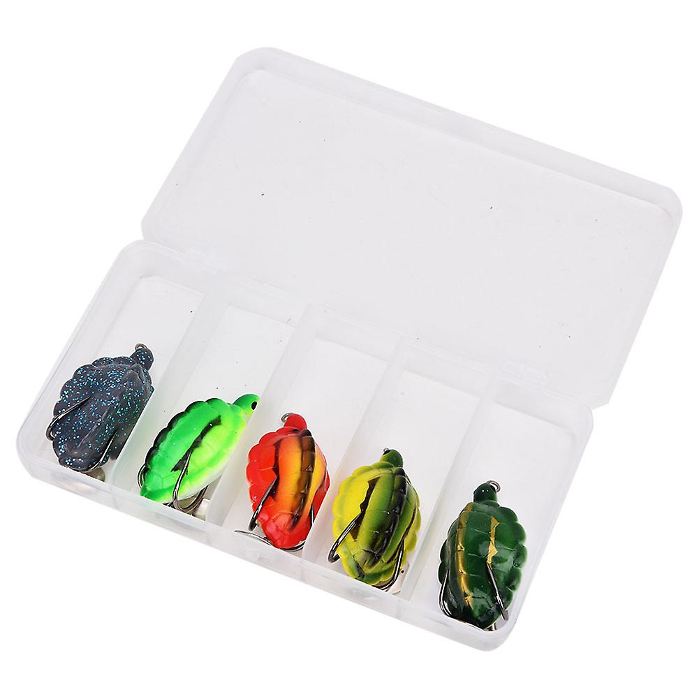 5pcs 55mm/13g Tortoise Shape Pvc Artificial Fishing Lures With Hook Fish Floating Baits