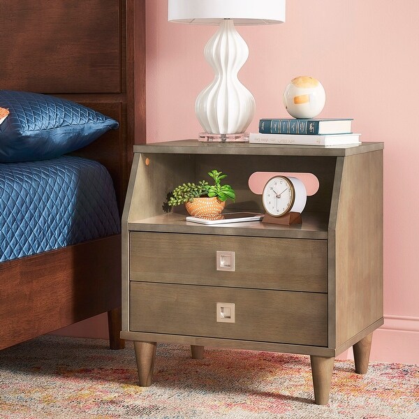 Fiandaca Light Charcoal Grey 2-Drawer Nightstand from iNSPIRE Q Modern - - 28964971