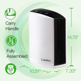 Lasko HEPA Filter Desktop Air Purifier with TotalProtect Filtration LP200