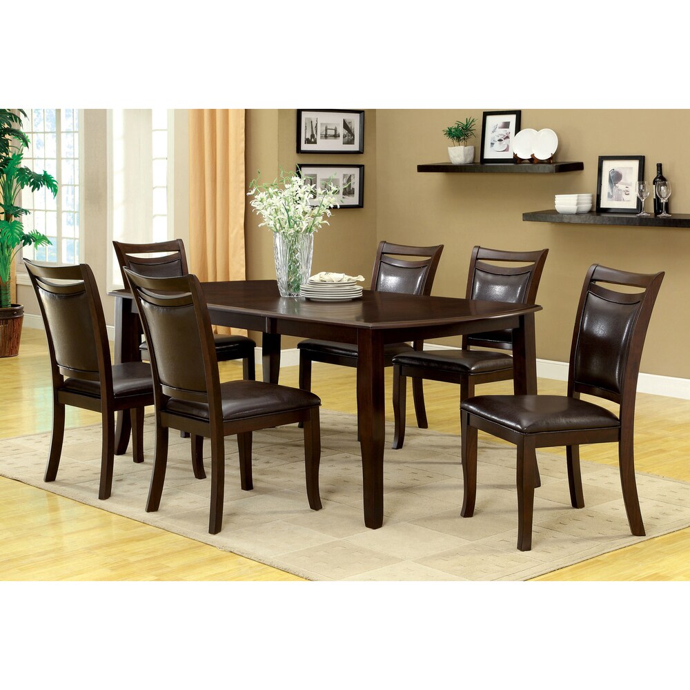 Zita Transitional Solid Wood 7 Piece Dining Set by Furniture of America