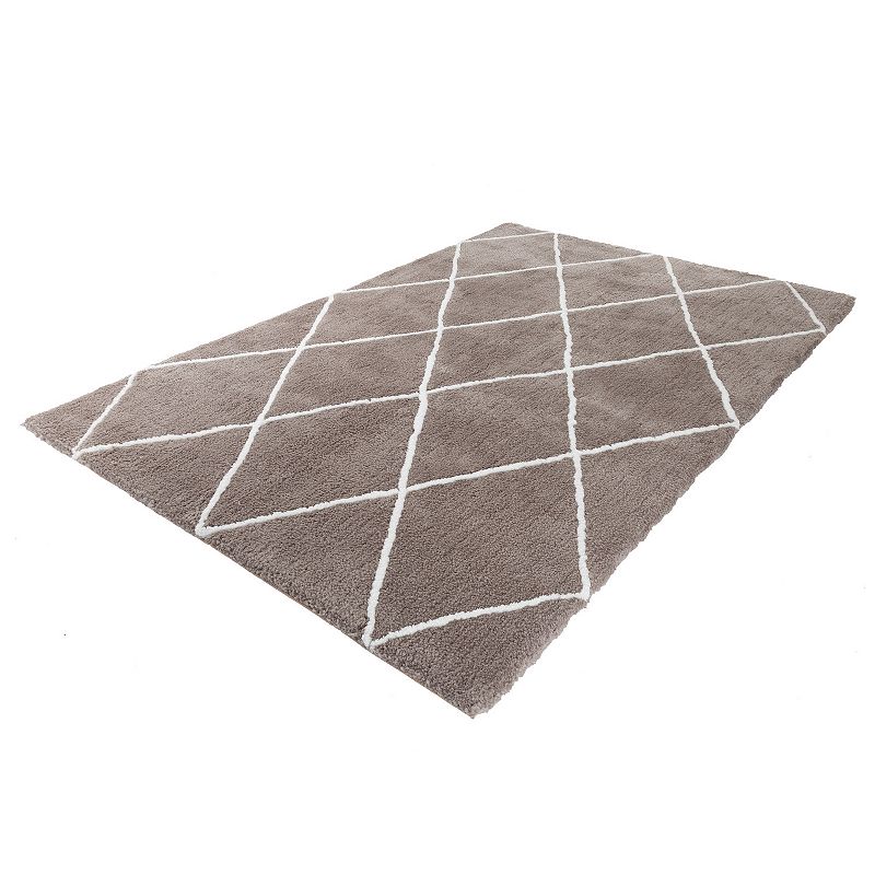 Portsmouth Home Cozy Modern Diamond Shag Area Rug