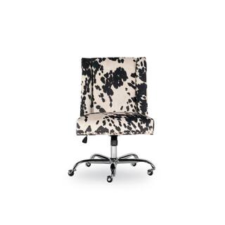 Linon Home Decor 24 in. Width Udder Madness Fabric Task Chair with Adjustable Height 178404BLK01U