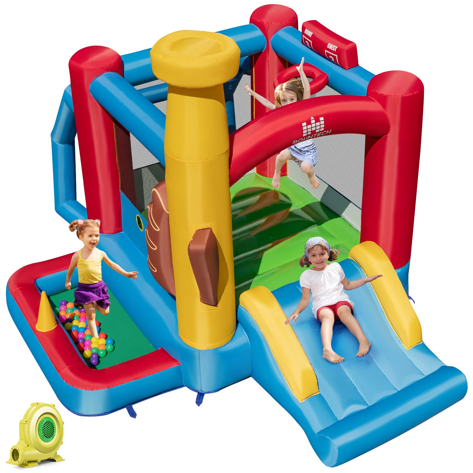 BOUNTECH Inflatable Bounce House, Bouncy House for Kids Indoor Outdoor Party with Jumping Area