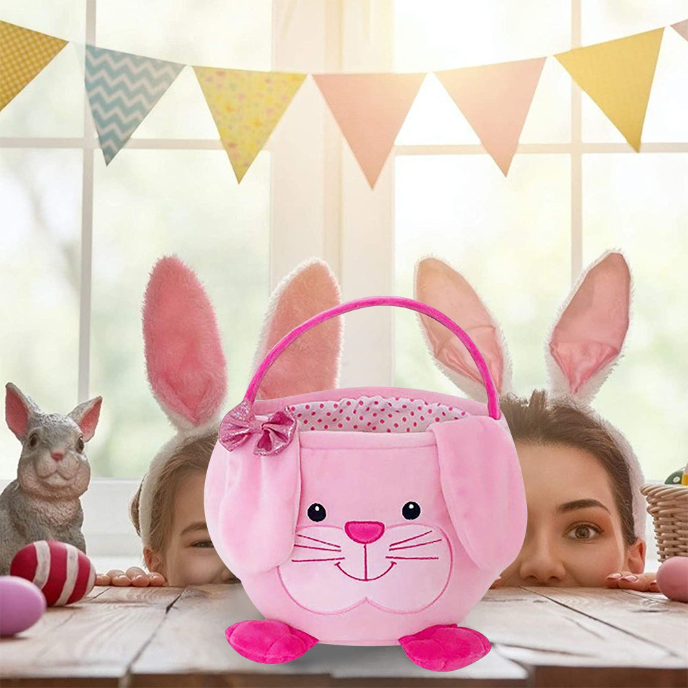 Movsou Easter Bunny Basket, Suitable for Girls and Boys Easter Party Gift Pink