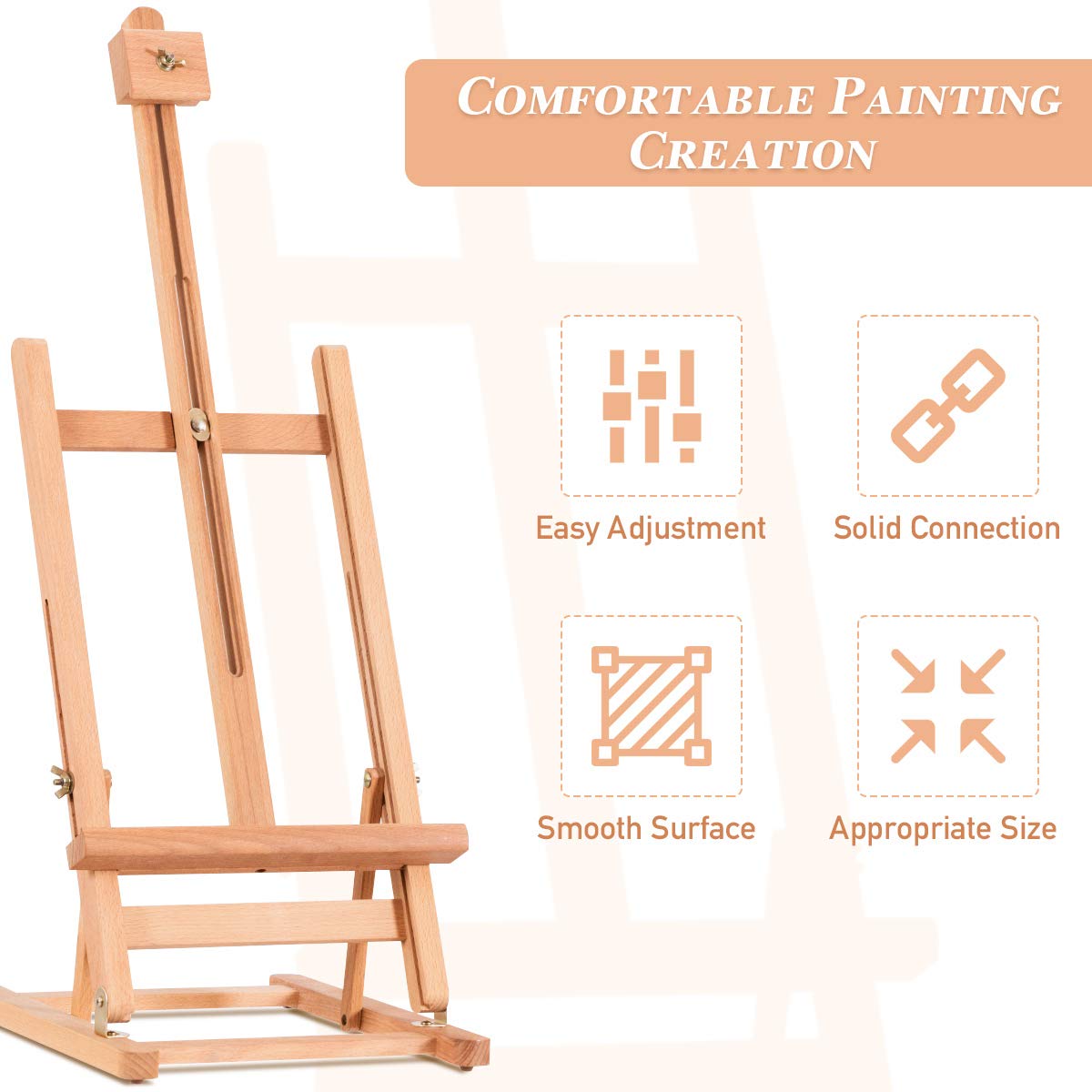 Costzon Folding Tabletop Art Easel, Artists H-Frame Easel w/Adjustable Canvas Holder