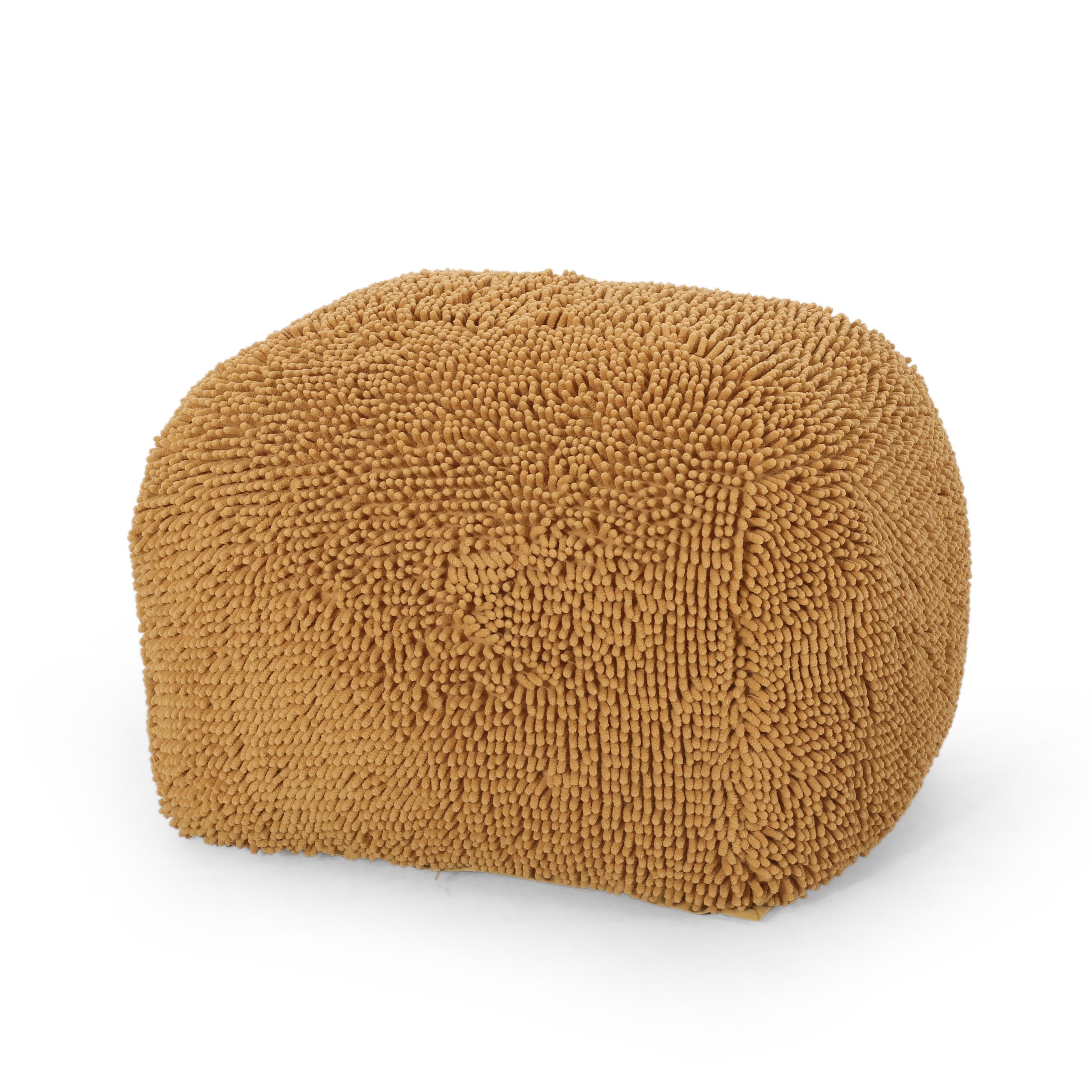 Statham Modern Microfiber Chenille Square Pouf