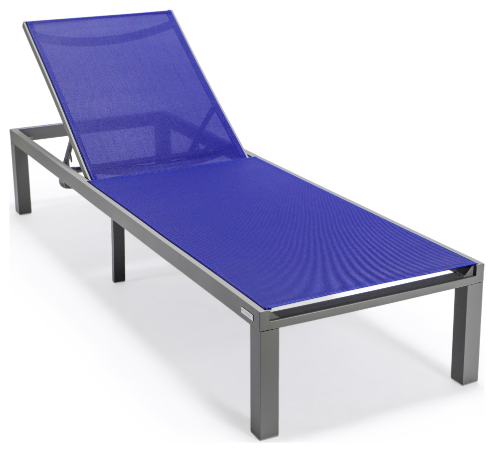 LeisureMod Marlin Gray Patio Chaise Lounge Chair with Fire Pit Table   Contemporary   Outdoor Lounge Sets   by LeisureMod  Houzz