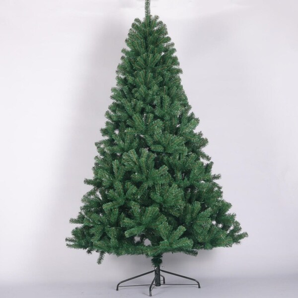 8 ft Christmas Tree Traditional Artificial Large Bushy Xmas Tree with Sturdy Metal Base for Holiday Decor，Green