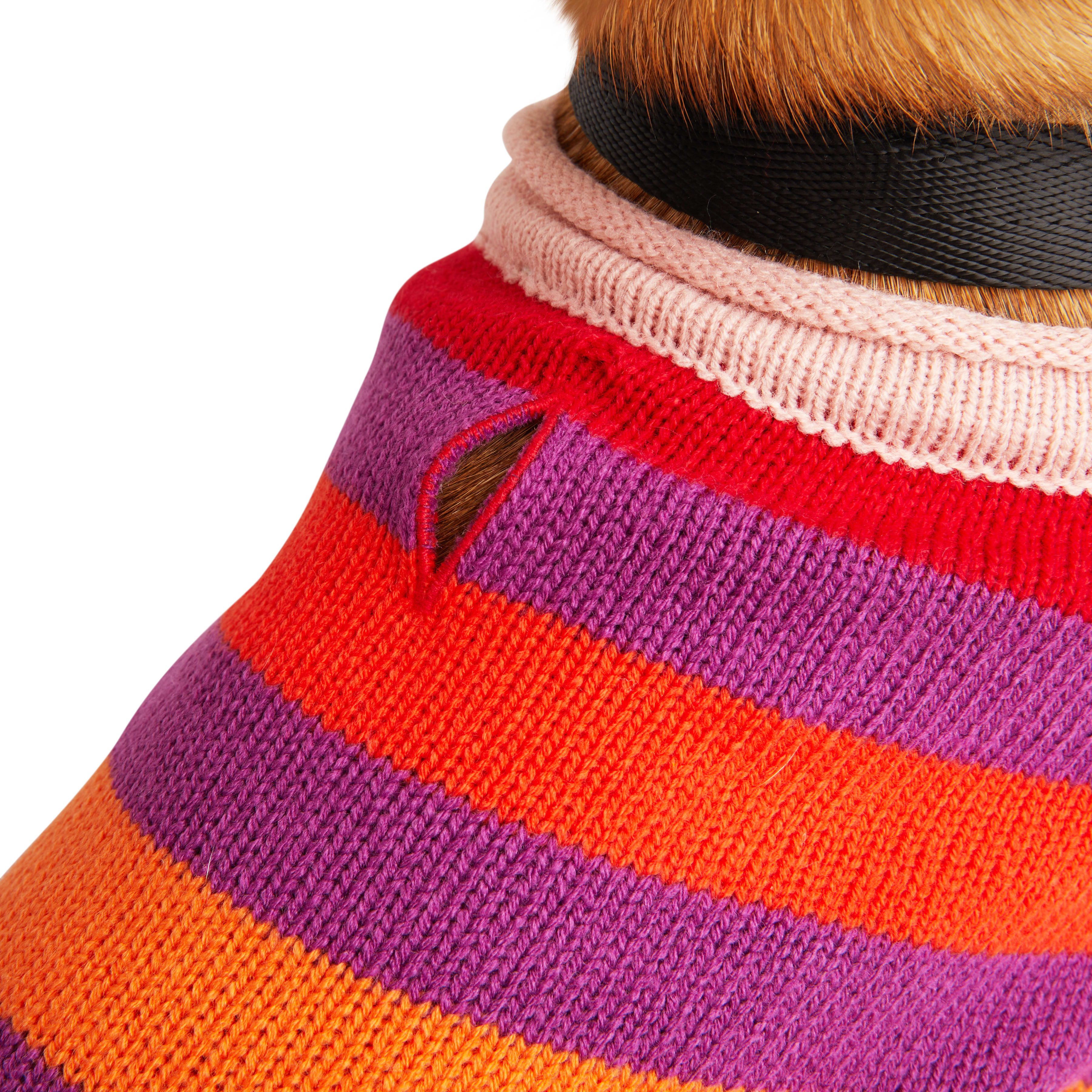 YOULY Pink Stripe Dog Sweater， XX-Small