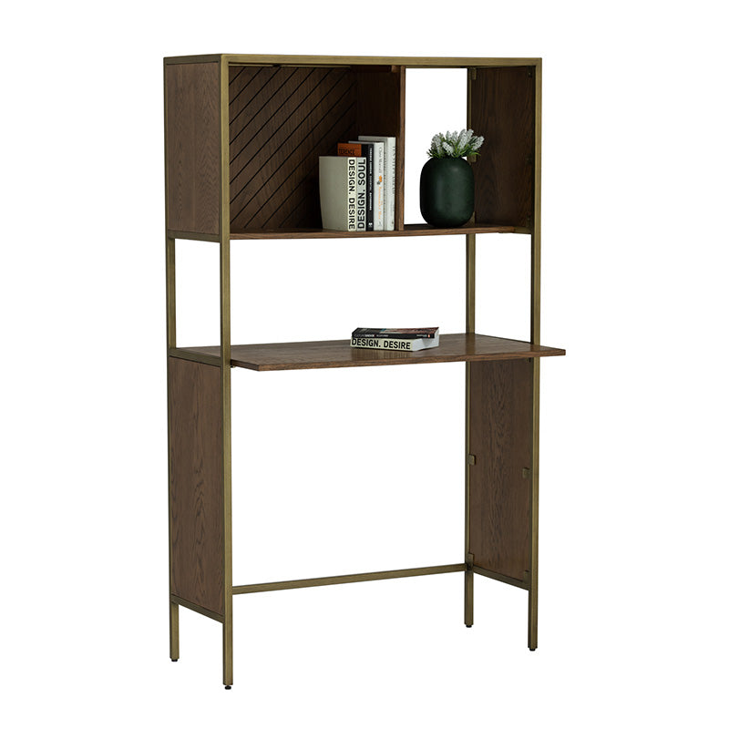 WILLINGHAM Study Desk - Brass & Wood