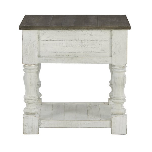 Ashley Furniture Havalance White/Gray Square End Table - 25