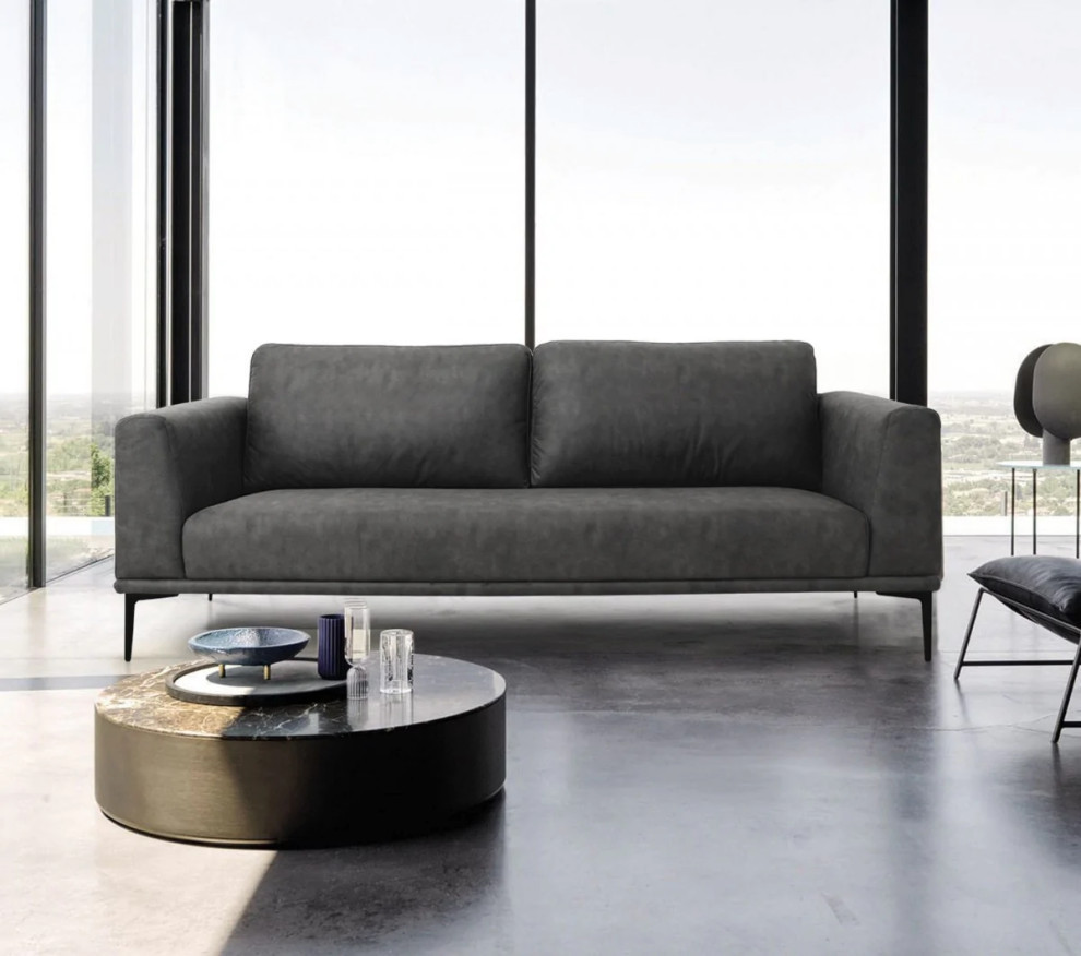 David Modern Dark Gray Loveseat   Midcentury   Loveseats   by Rustic Home Furniture Deco  Houzz