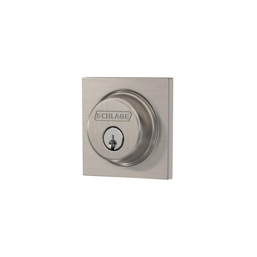 Schlage B60 Series Collins Satin Nickel Single Cylinder Deadbolt Certified Highest for Security and Durability B60 N G COL 619