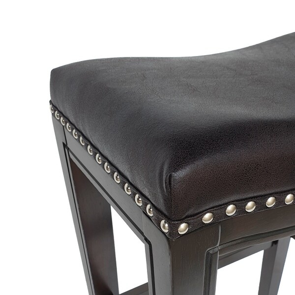 Tiffin Contemporary Studded Fabric Counter Stool (Set of 2) by Christopher Knight Home