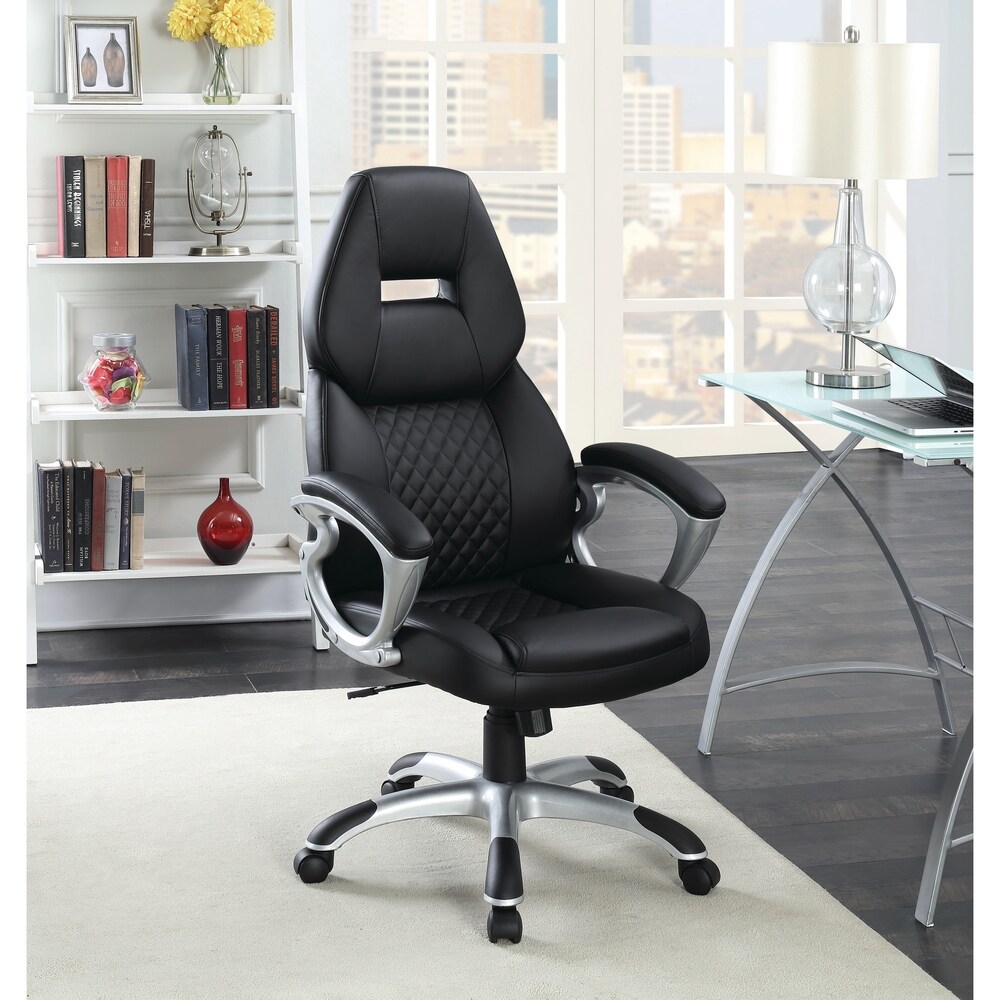 Coaster Furniture Bruce Black and Silver Adjustable Height Office Chair