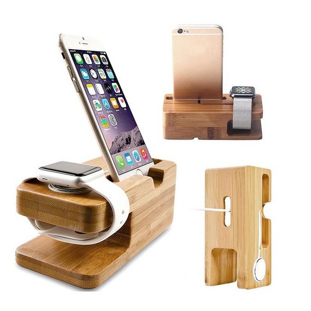 Ztech Wooden Mount And Cradle Station Dock For Apple Watch And Iphone