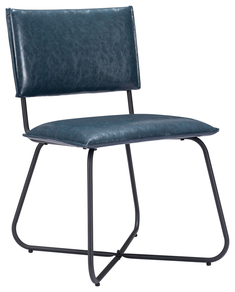 Grantham Dining Chair  Set of 2 Vintage Dark Blue   Industrial   Dining Chairs   by Zuo Modern Contemporary  Houzz